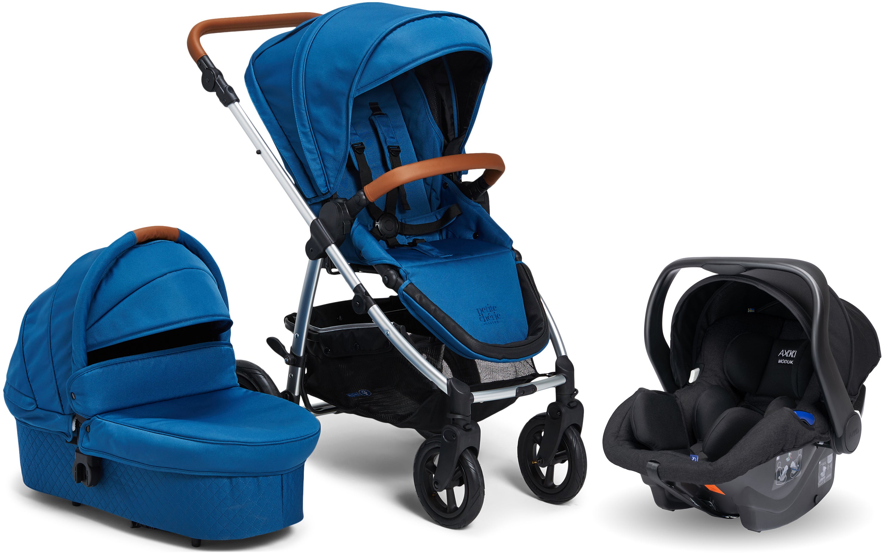 Petite Chérie Heritage 2 Duovagn inkl. Axkid Modukid, Blue Ashes/Silver