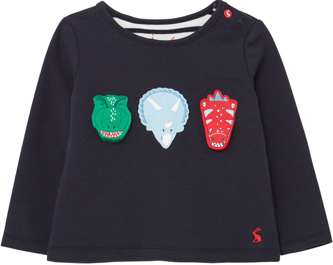Tom Joule Chomp T-shirt, Navy Dinosaur, 3-6 Månader