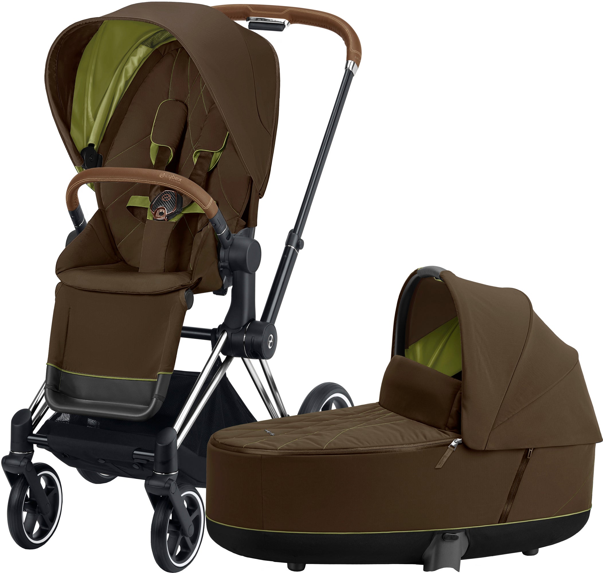 Cybex Priam Duovagn, Khaki Green/Chrome Brown