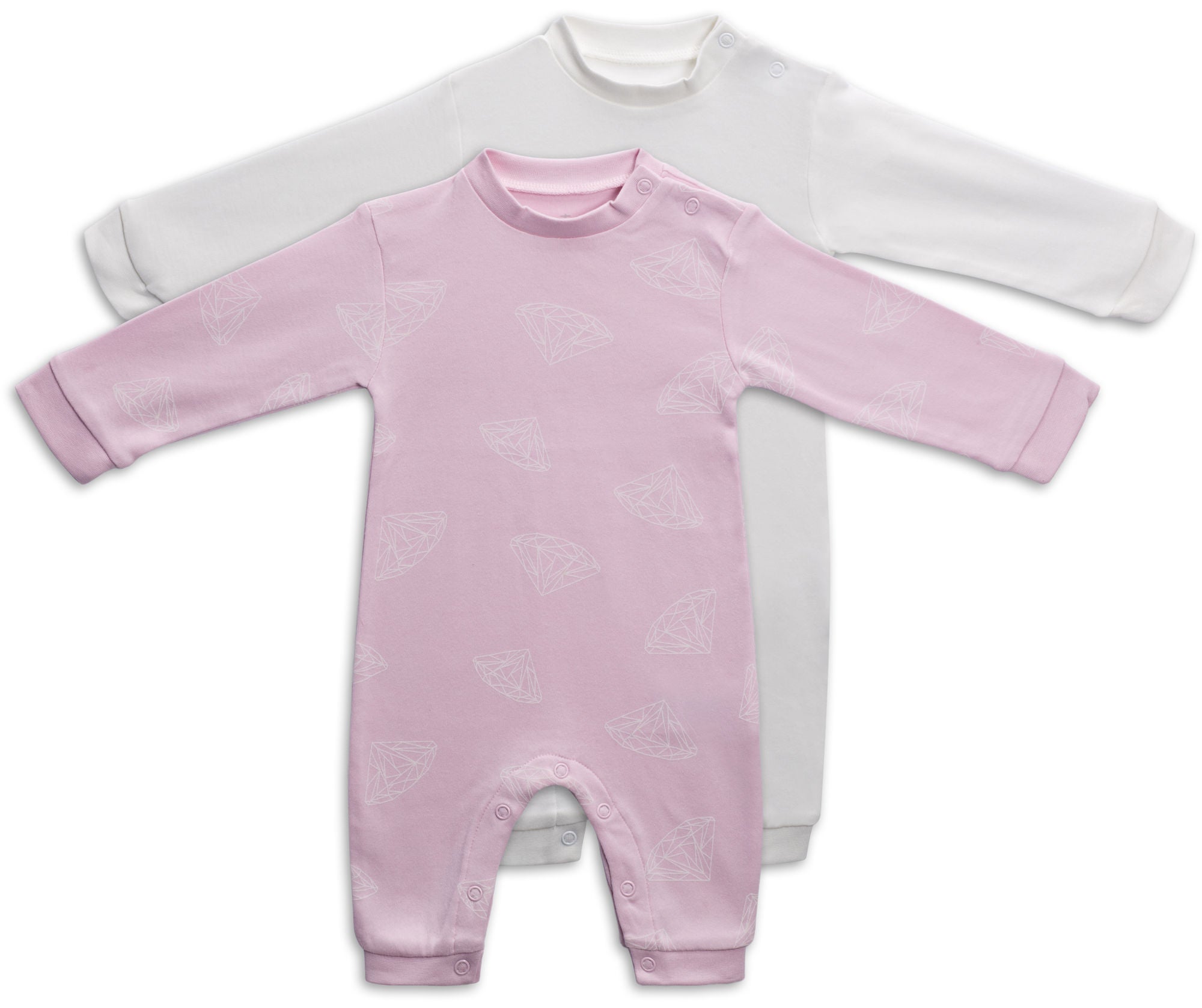 Tiny Treasure Maxime Jumpsuit 2-pack, Chalk Pink 56