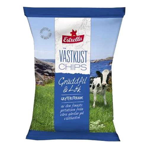 Estrella Västkustchips Gräddfil & Lök - 180 gram