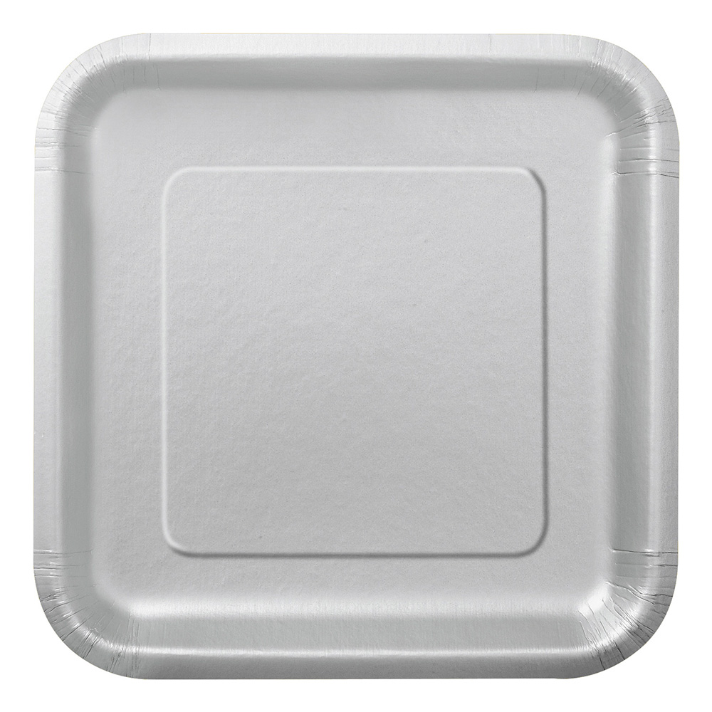 Pappersassietter Kvadrat Silver - 16-pack