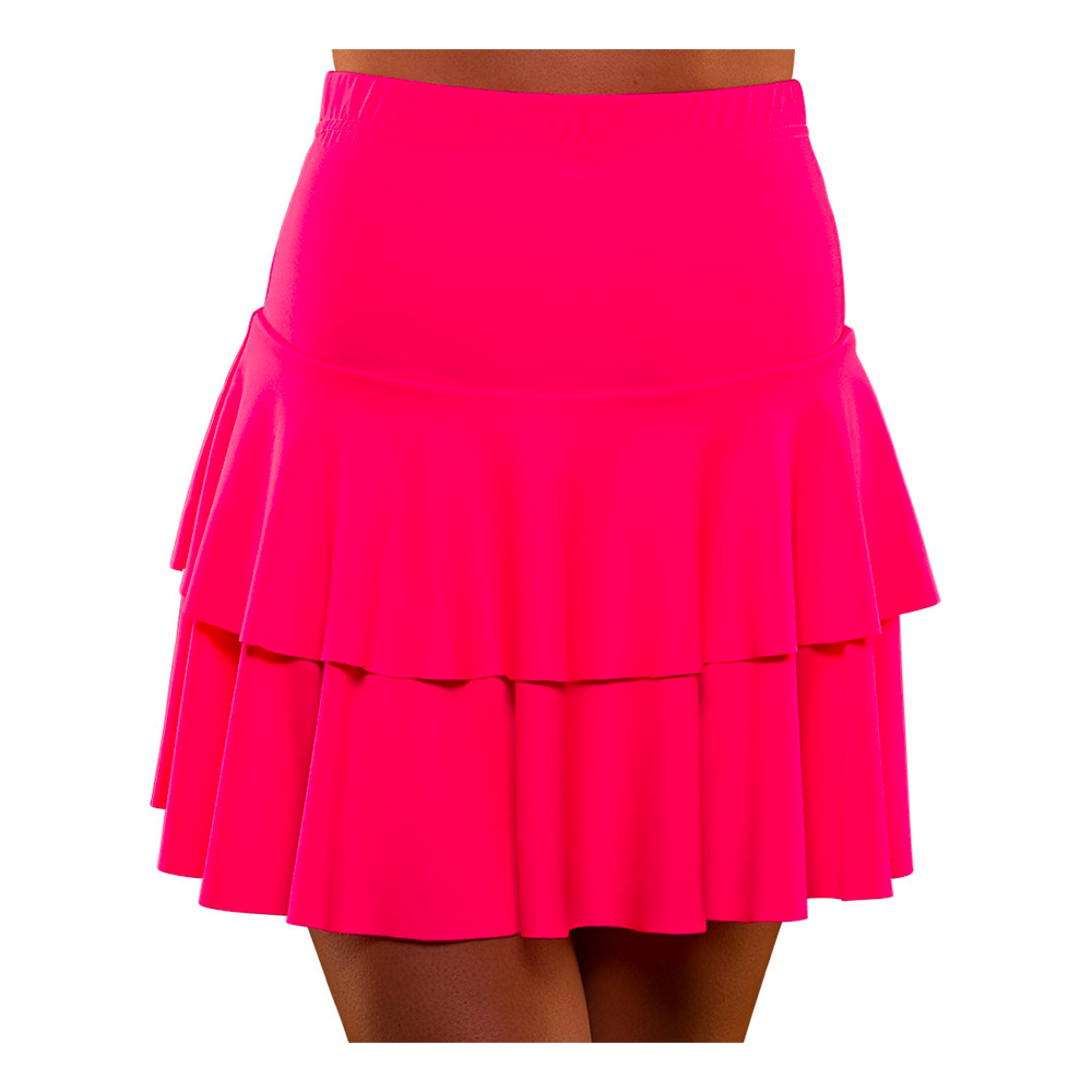 80-tals Neon Volangkjol Rosa - X-Small/Small