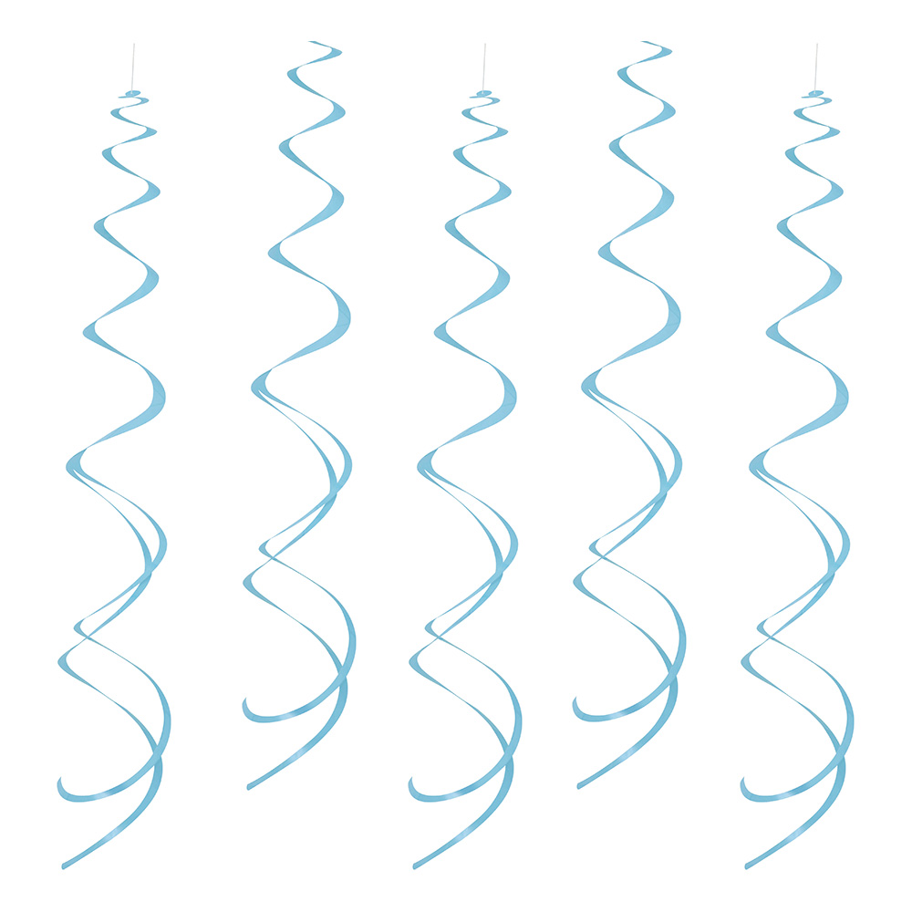 Swirls Ljusblå Hängande Dekoration - 8-pack