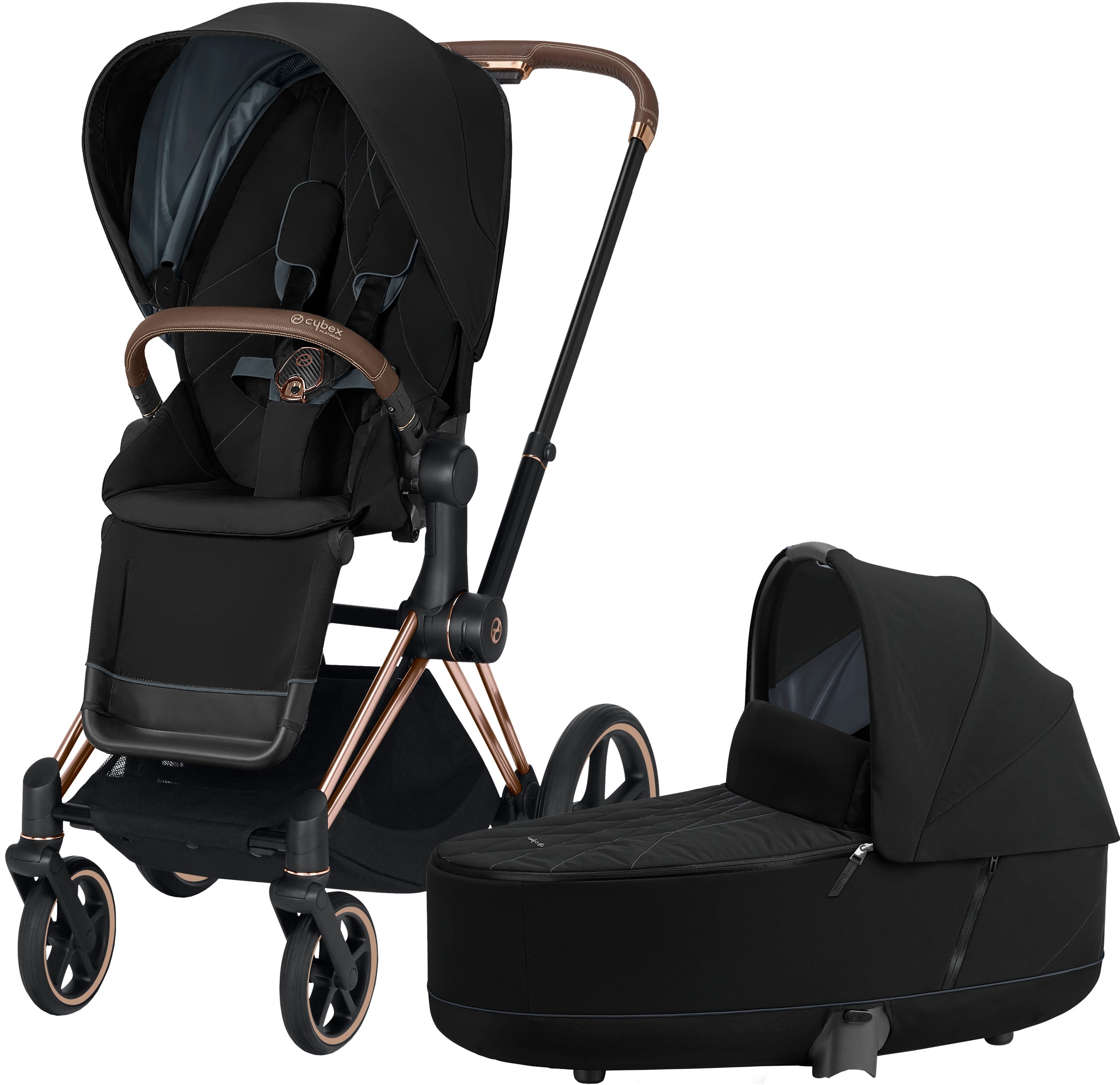 Cybex Priam Duovagn, Deep Black/Rose Gold