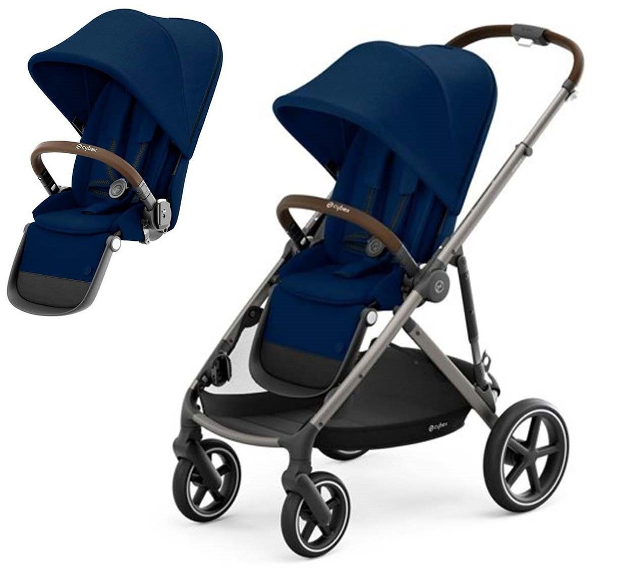 Cybex Gazelle S Syskonvagn Inkl. 2 Sittdelar, Taupe/ Navy Blue
