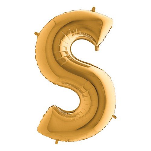 Bokstavsballong Guld - Bokstav S