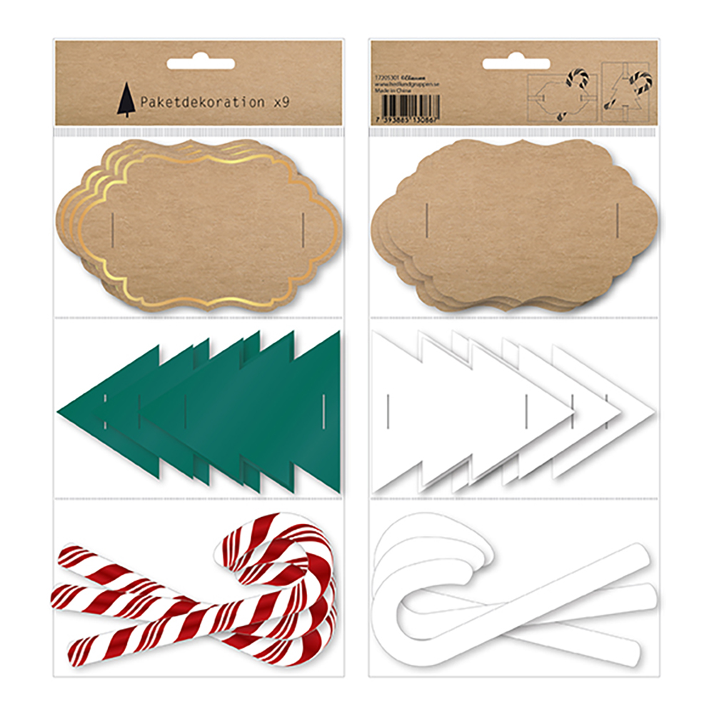 Paketdekoration Mix - 9-pack