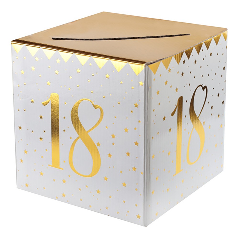 Presentbox Siffra med sedelfack Guld - Siffra 18