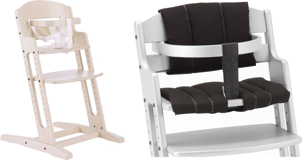 BabyDan Danstolen Matstol, Whitewash + Matstolsdyna, Svart