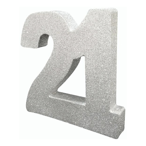 Bordsdekoration Siffra 21 Silver Glitter