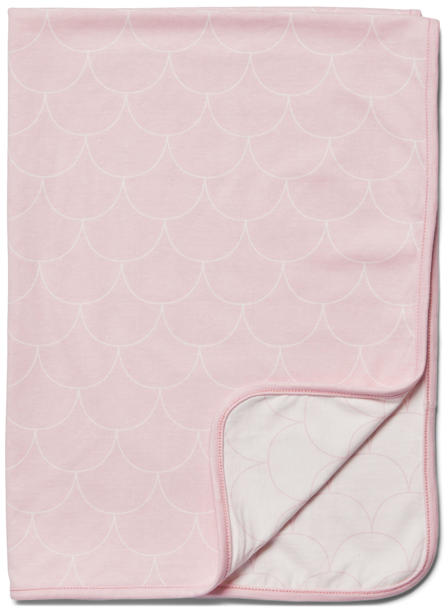 Minitude Scallop Filt, Chalk Pink/White