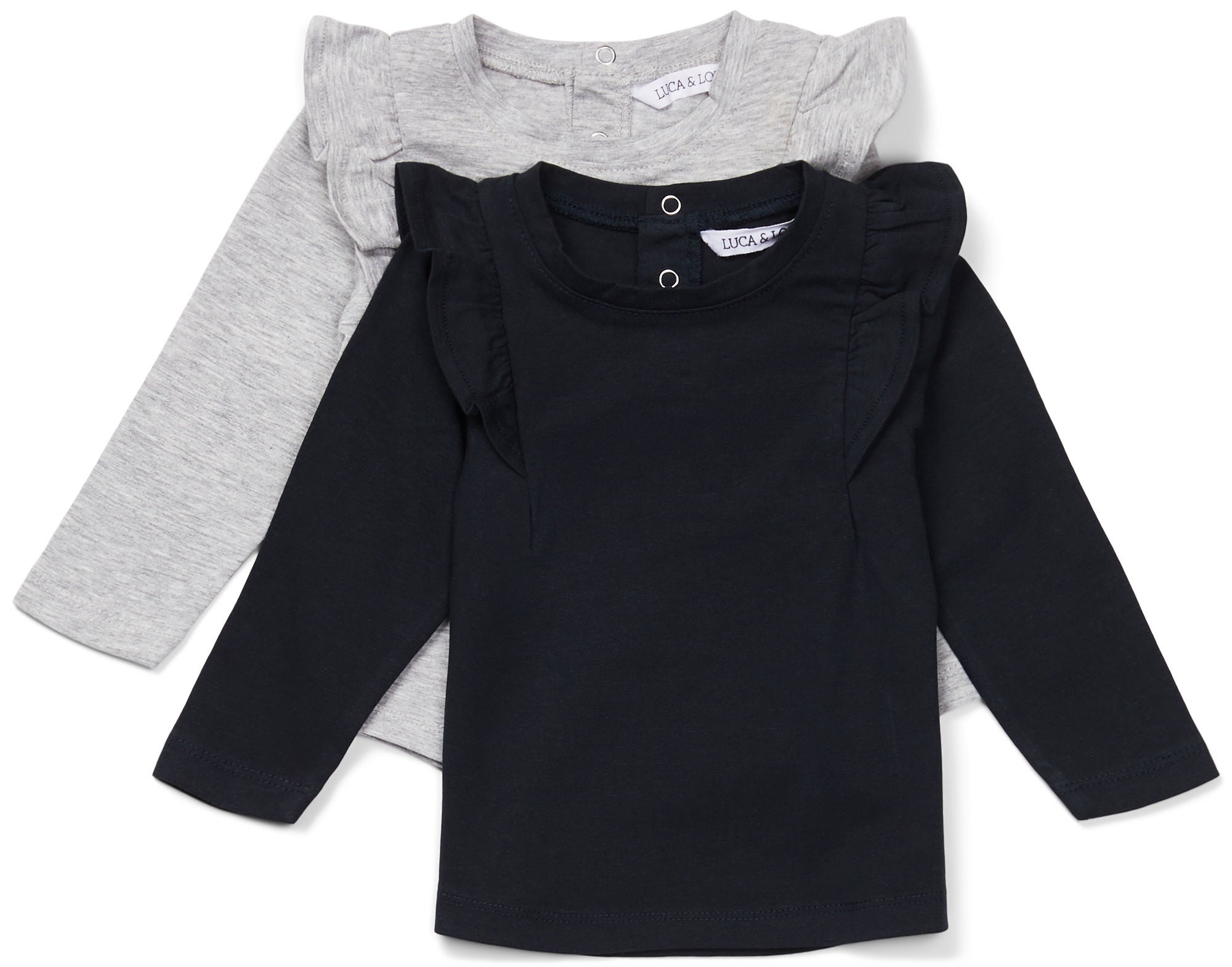 Luca & Lola Lina Topp 2-pack Baby, Grey Melange/Phantom 56