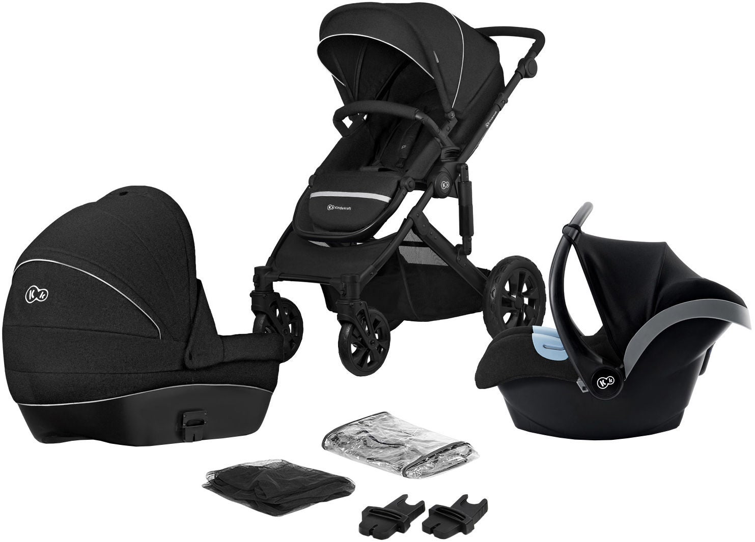 Kinderkraft PRIME Lite Duovagn 3-in-1, Black