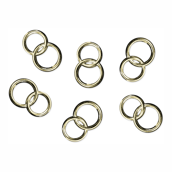 Konfetti Dubbla Ringar Guld - 25-pack