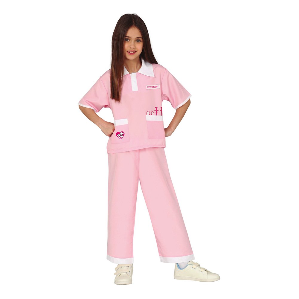 Veterinär Rosa Barn Maskeraddräkt - X-Small
