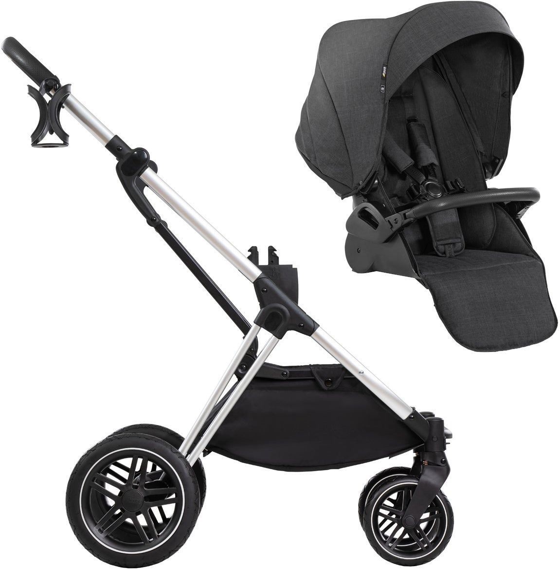 Hauck Vision X Sittvagn, Black Melange/Silver