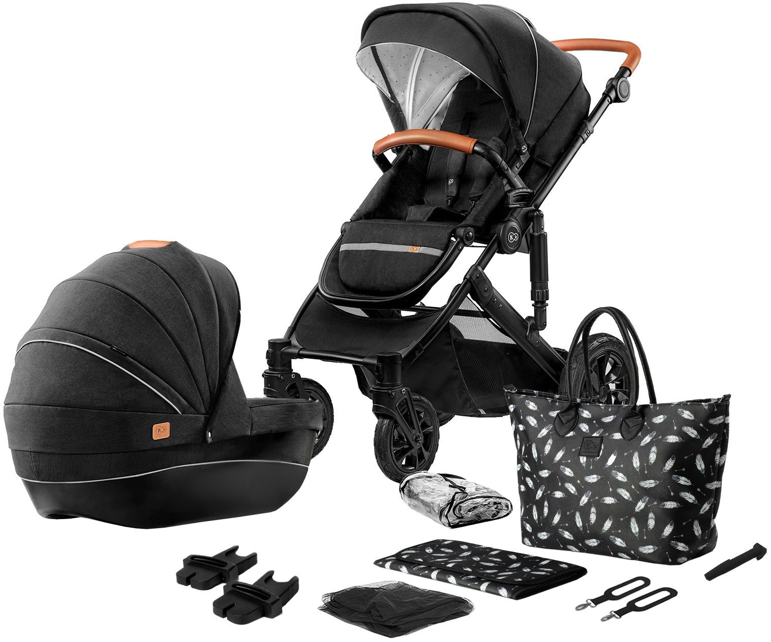 Kinderkraft PRIME 2020 Duovagn 2-in-1 inkl. Tillbehör, Black