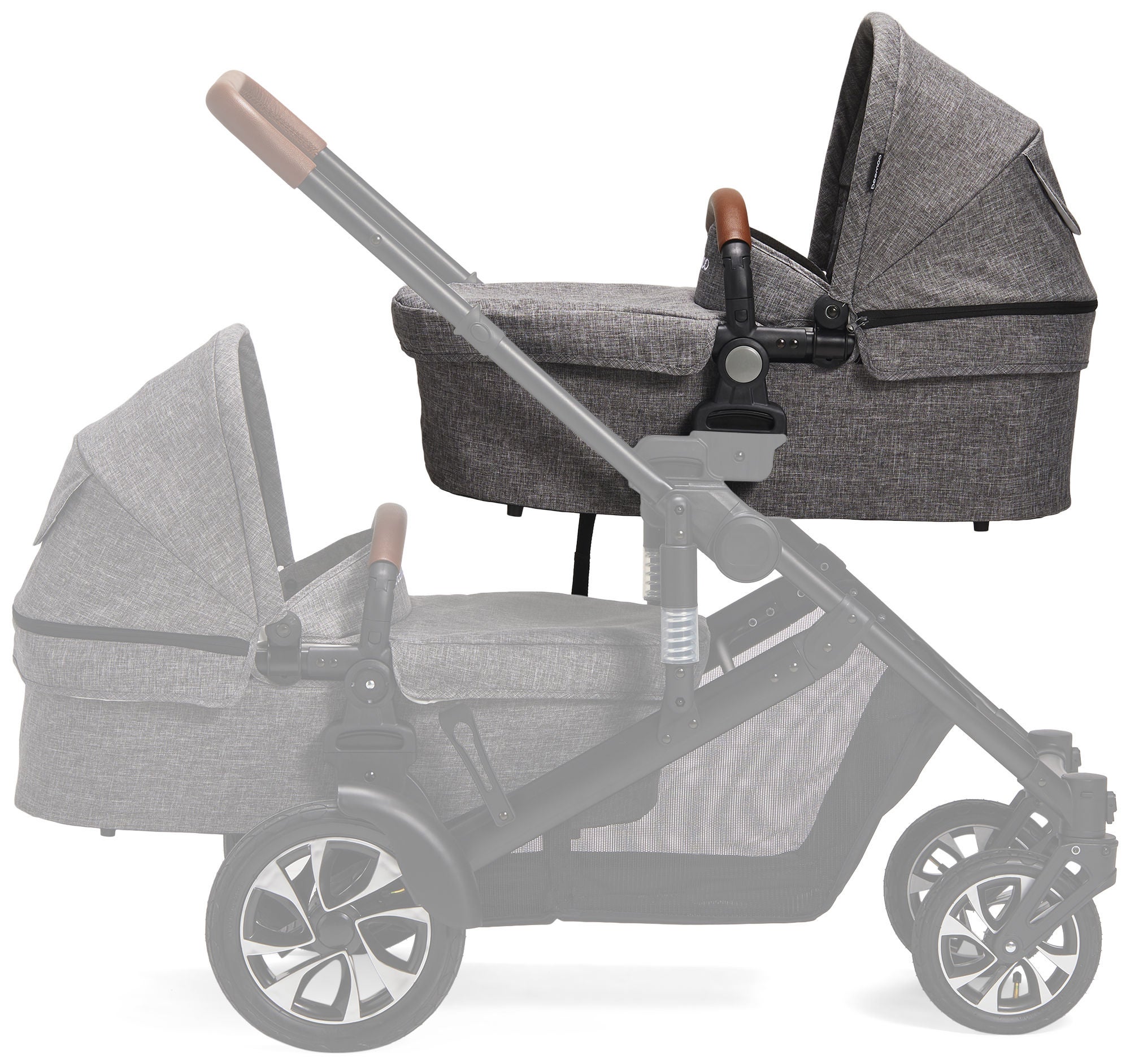 Beemoo Maxi Travel Lux II Liggdel, Black/Grey Melange