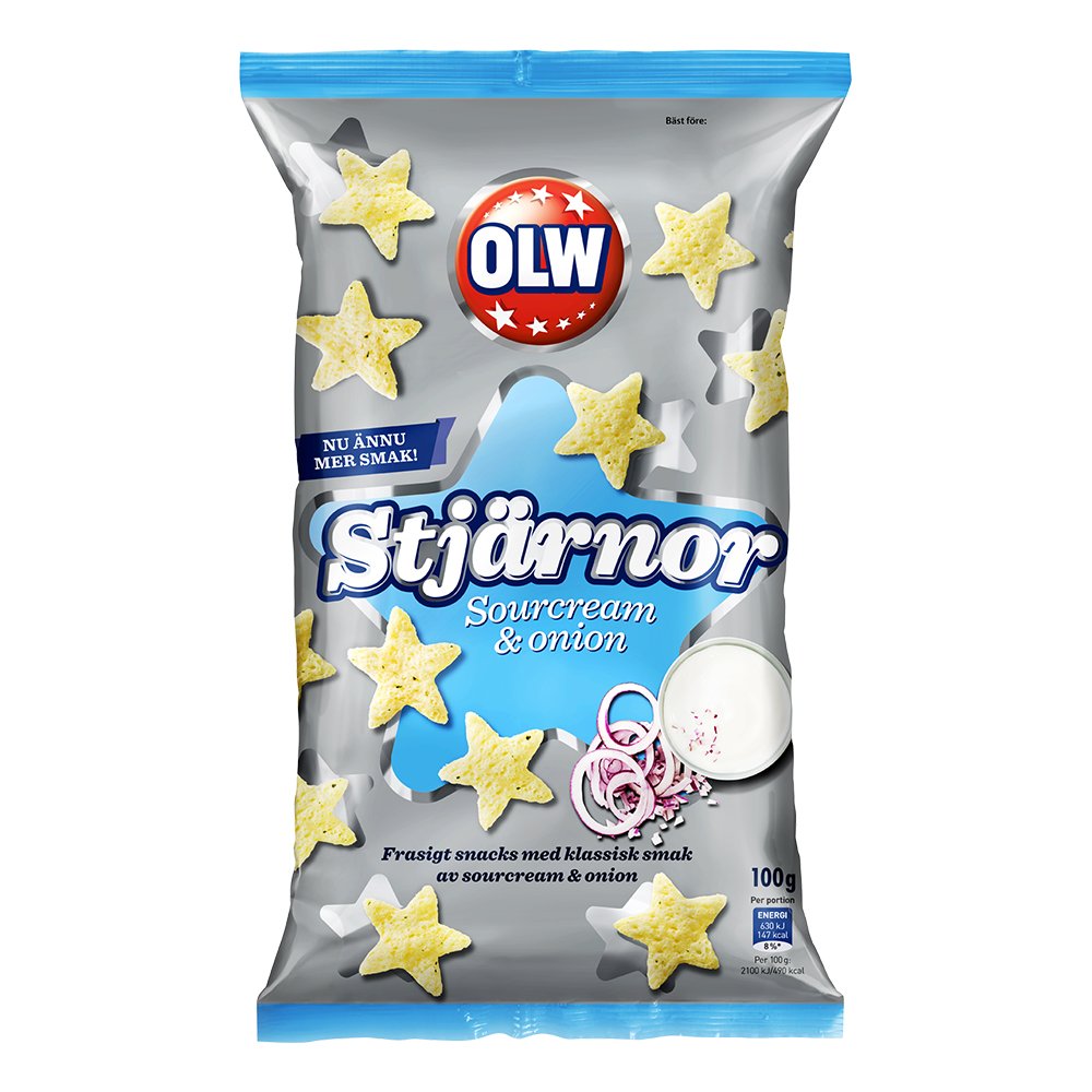 Stjärnor Sourcream & Onion - 100 gram