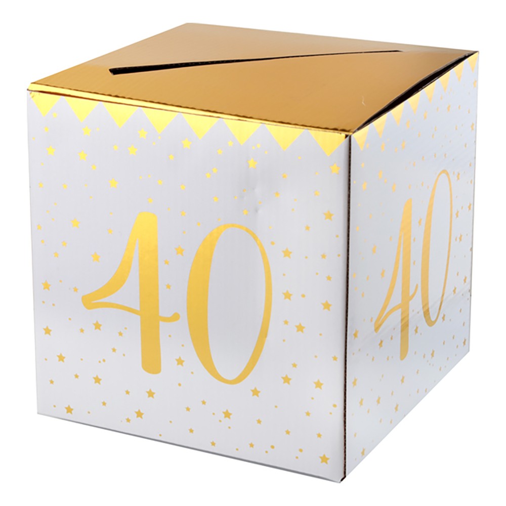 Presentbox Siffra med sedelfack Guld - Siffra 40