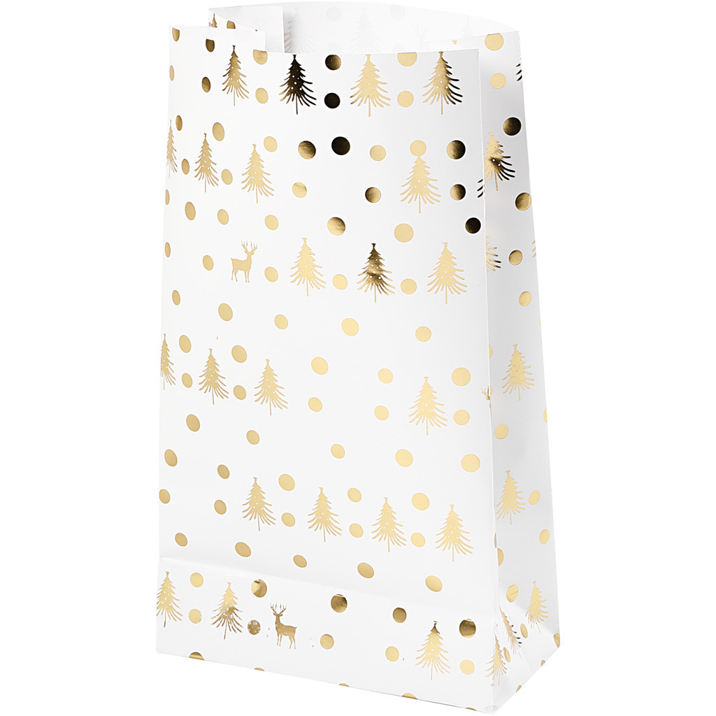 Papperspåsar Julkänsla Guld