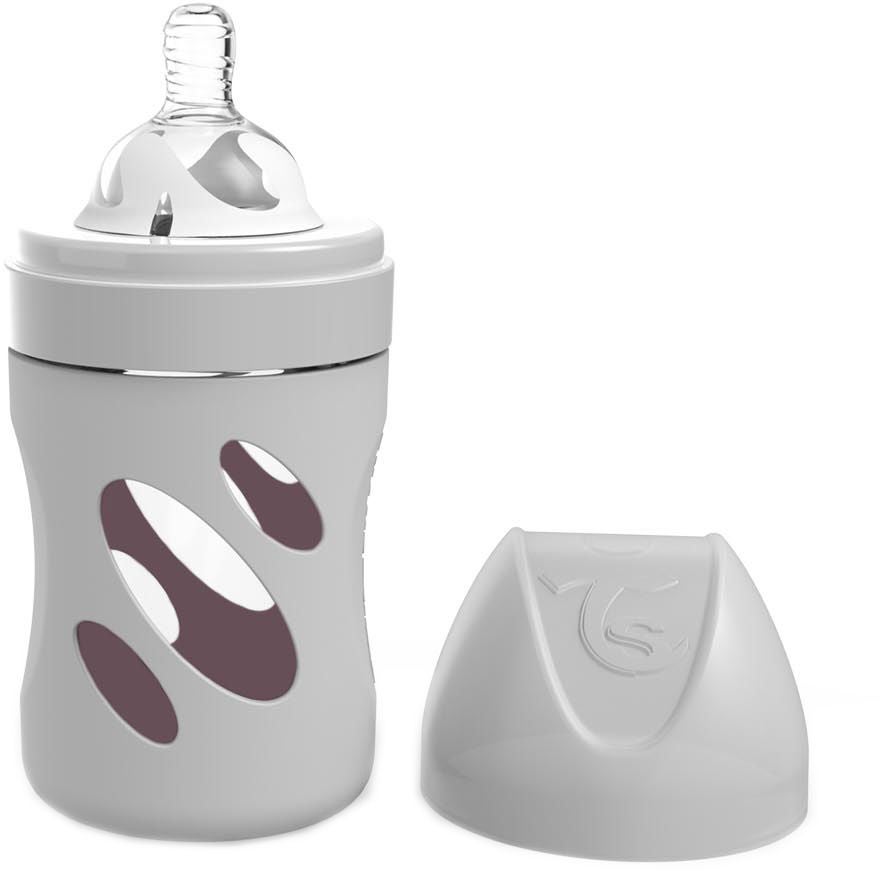 Twistshake Glasflaska Anti-Colic 180ml, Grå