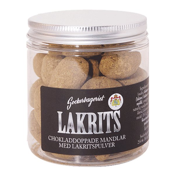 Chokladdoppade Mandlar med Lakritspulver - 175 gram