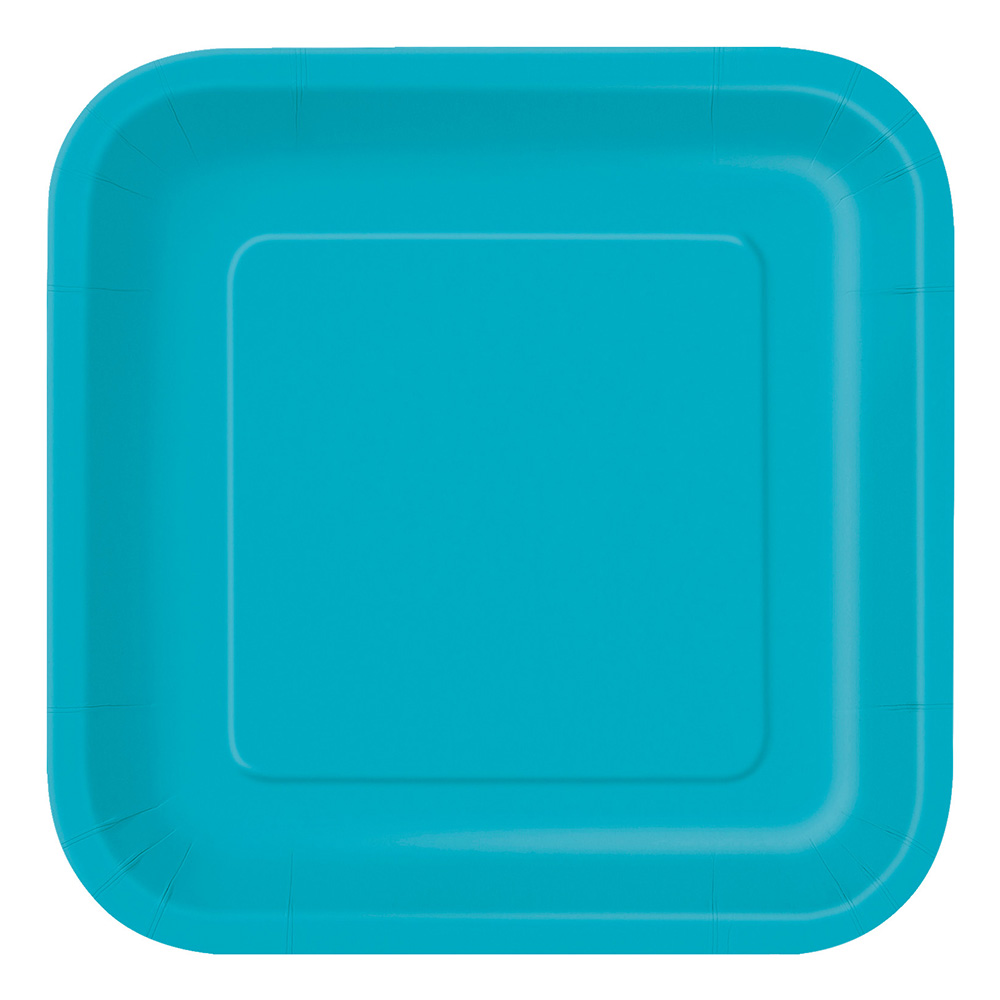 Pappersassietter Kvadrat Turkos - 16-pack
