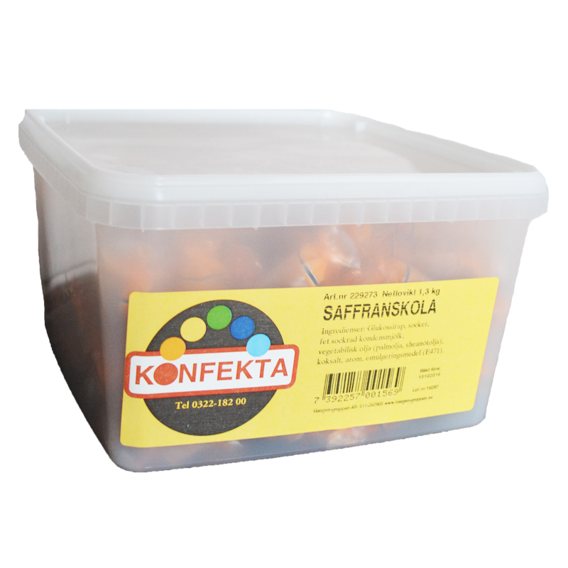 Hel Låda Godis Saffranskola 1,3kg - 45% rabatt