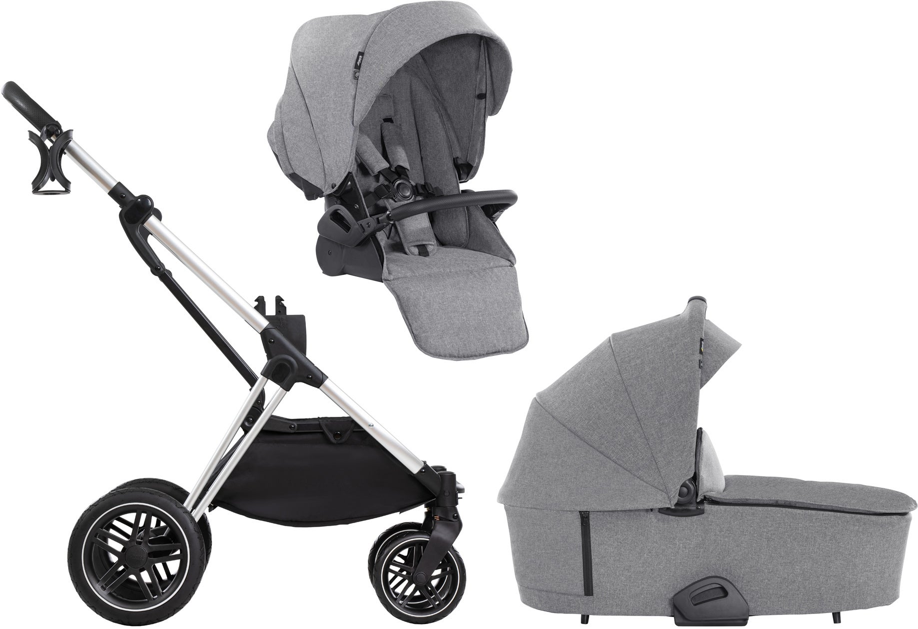 Hauck Vision X Duovagn, Grey Melange/Silver