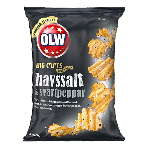 OLW Big Cuts Havssalt/Svartpeppar - 160 gram