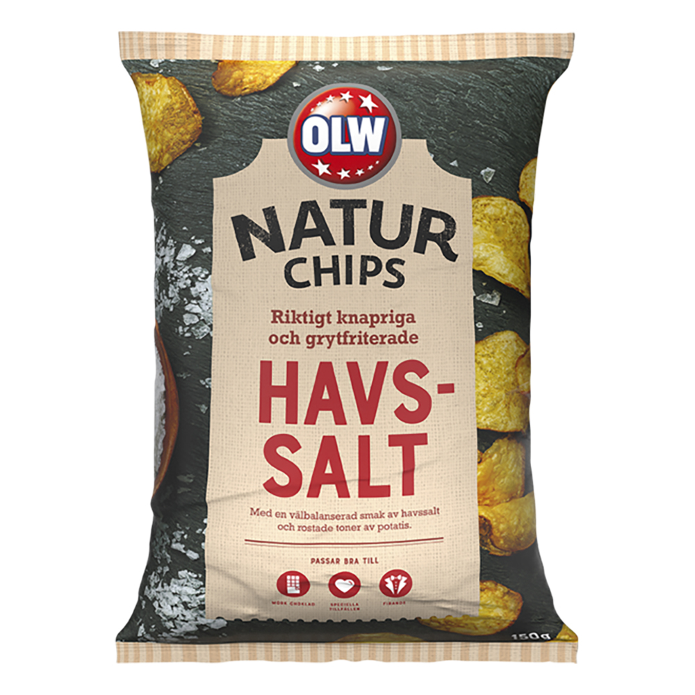 OLW Naturchips Havssalt - 150 gram