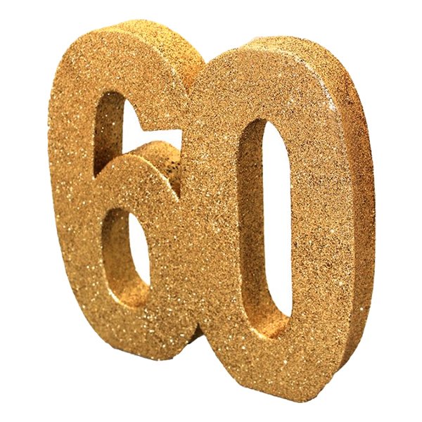 Siffra 60 Guld Glitter Dekoration
