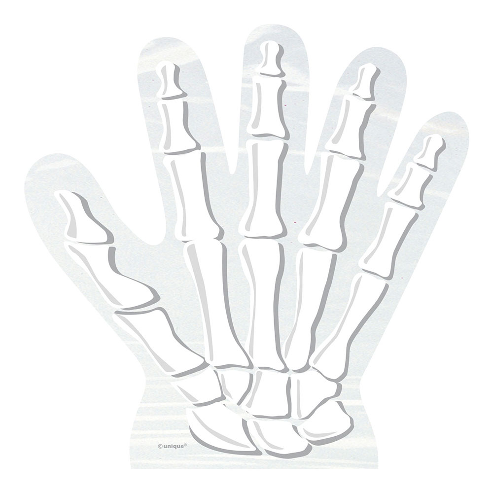 Cellofanpåsar Skeletthand - 10-pack