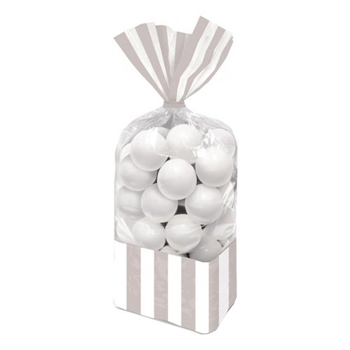 Cellofanpåsar Randiga Silver - 10-pack