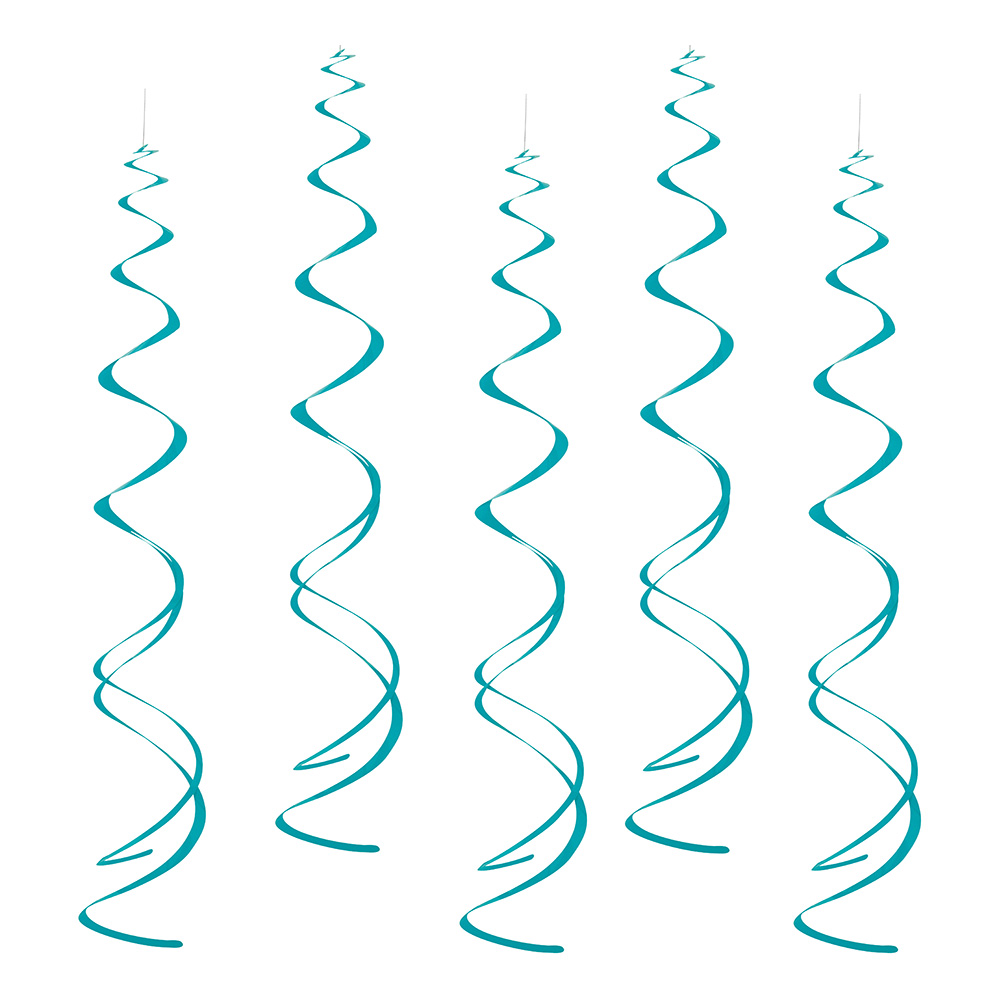 Swirls Hängande Dekoration Turkos - 8-pack