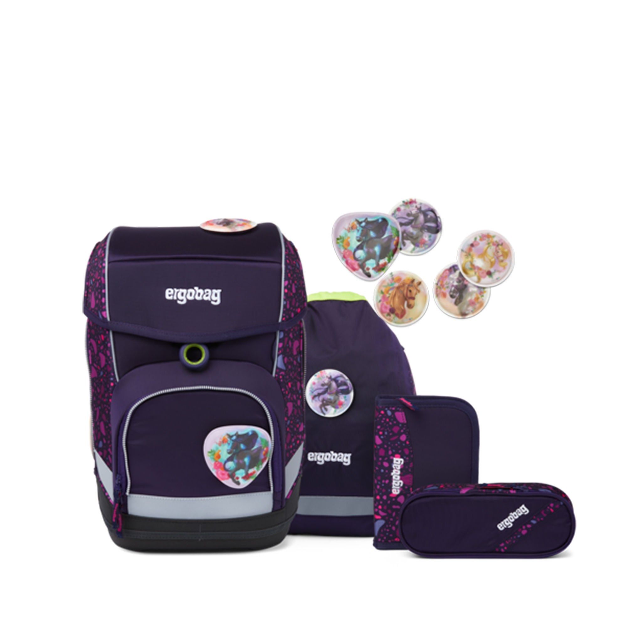Ergobag Pack Horse WhisBearer Skolpaket 20L, Dark Blue Terrazzo