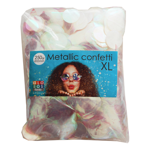 Konfetti Stora Färgskimrande Metallic - 250 gram