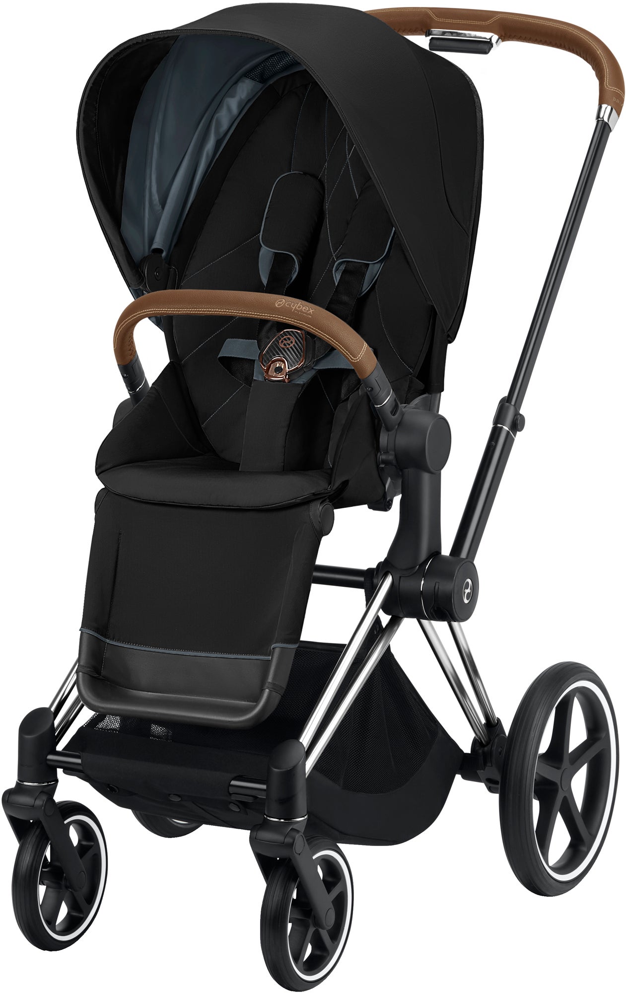 Cybex Priam Sittvagn, Deep Black/Chrome Brown