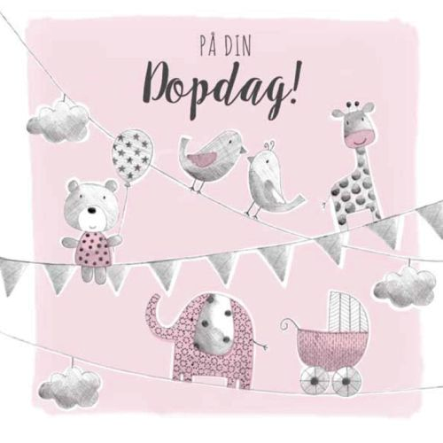 Dopkort På Din Dopdag! Rosa
