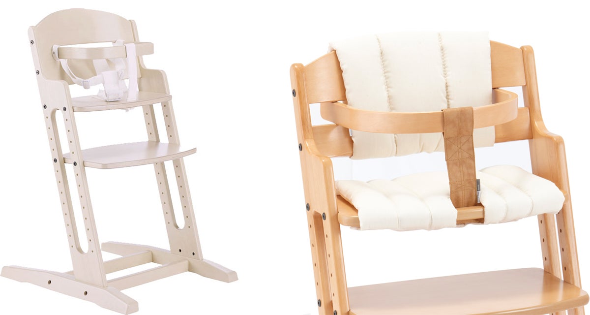 BabyDan Danstolen Matstol, Whitewash + Matstolsdyna, Beige