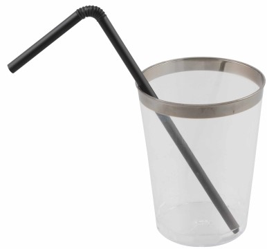 Sugrör Svart Böjbar - 50-pack