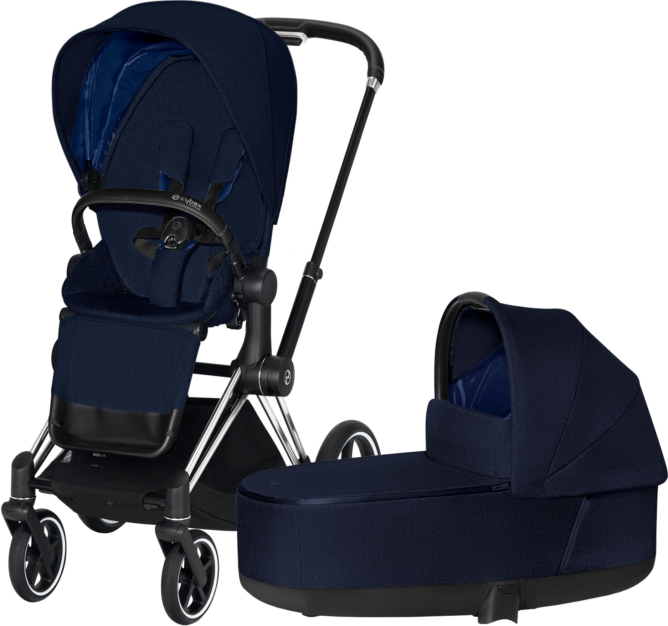 Cybex Priam Plus Duovagn, Midnight Blue/Chrome Black