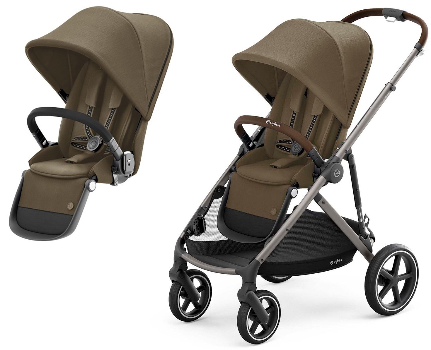Cybex Gazelle S Syskonvagn Inkl. 2 Sittdelar, Taupe/ Classic Beige