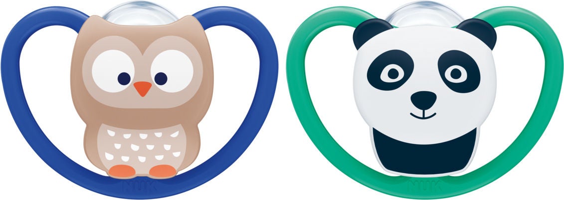 NUK Space 18-36 Månader Napp 2- pack, Uggla/Panda