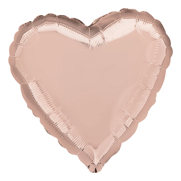Folieballong Hjärta Roséguld