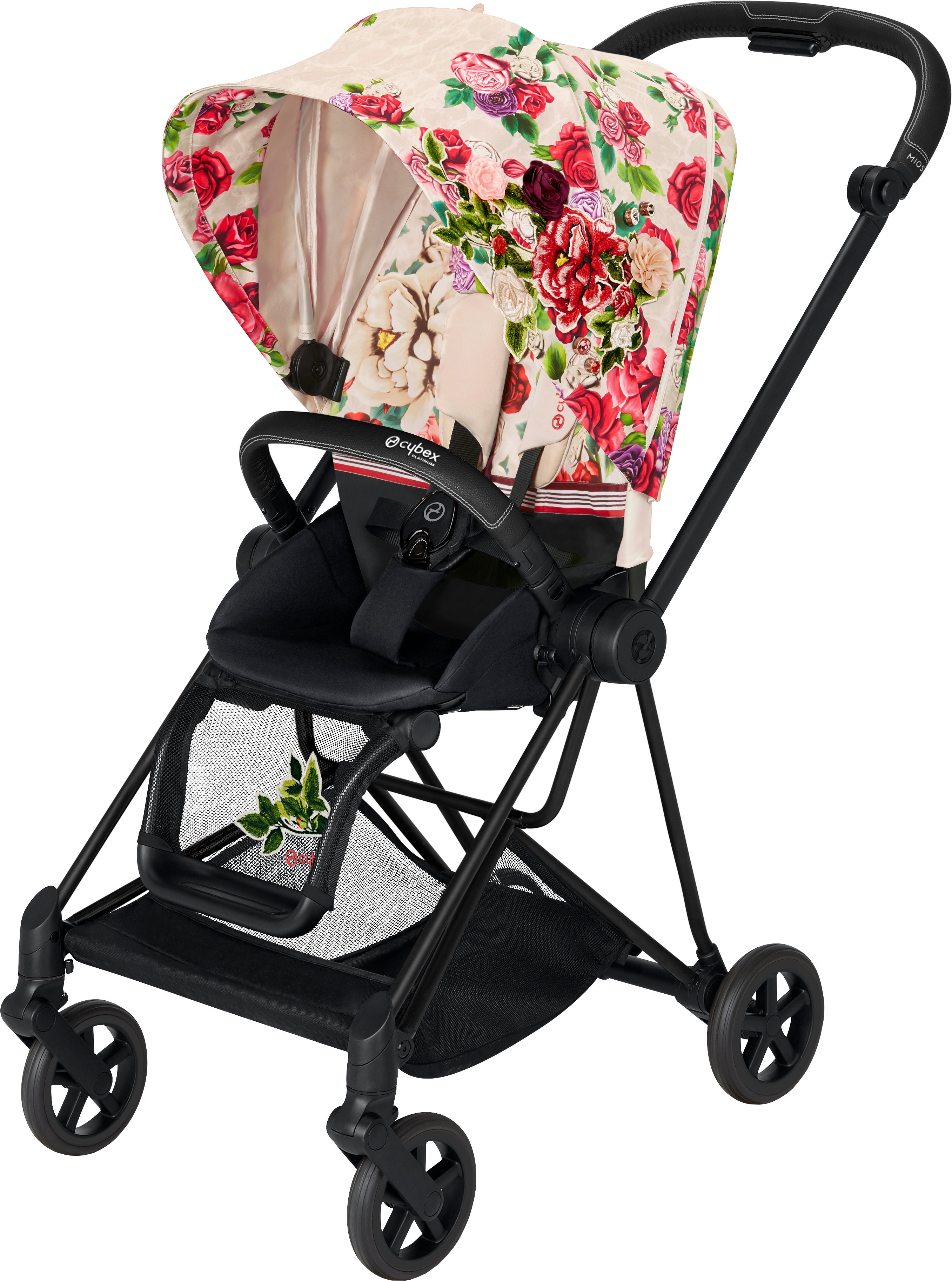 Cybex Mios Sittvagn, Matt Black/ Spring Blossom Light
