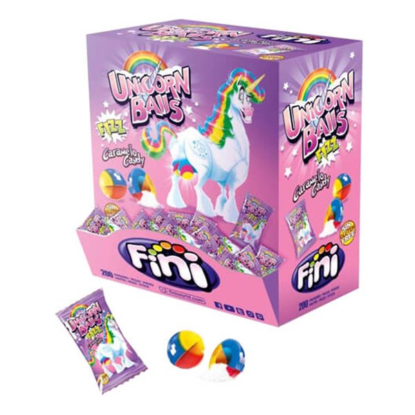 Karameller Unicorn Balls Storpack - 200-pack (hel kartong)