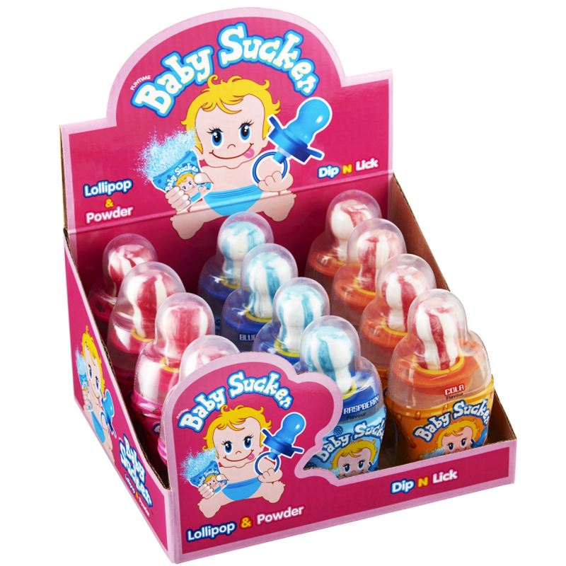 Hel Låda Godis "Lollipop & Powder" 12 x 32g - 55% rabatt